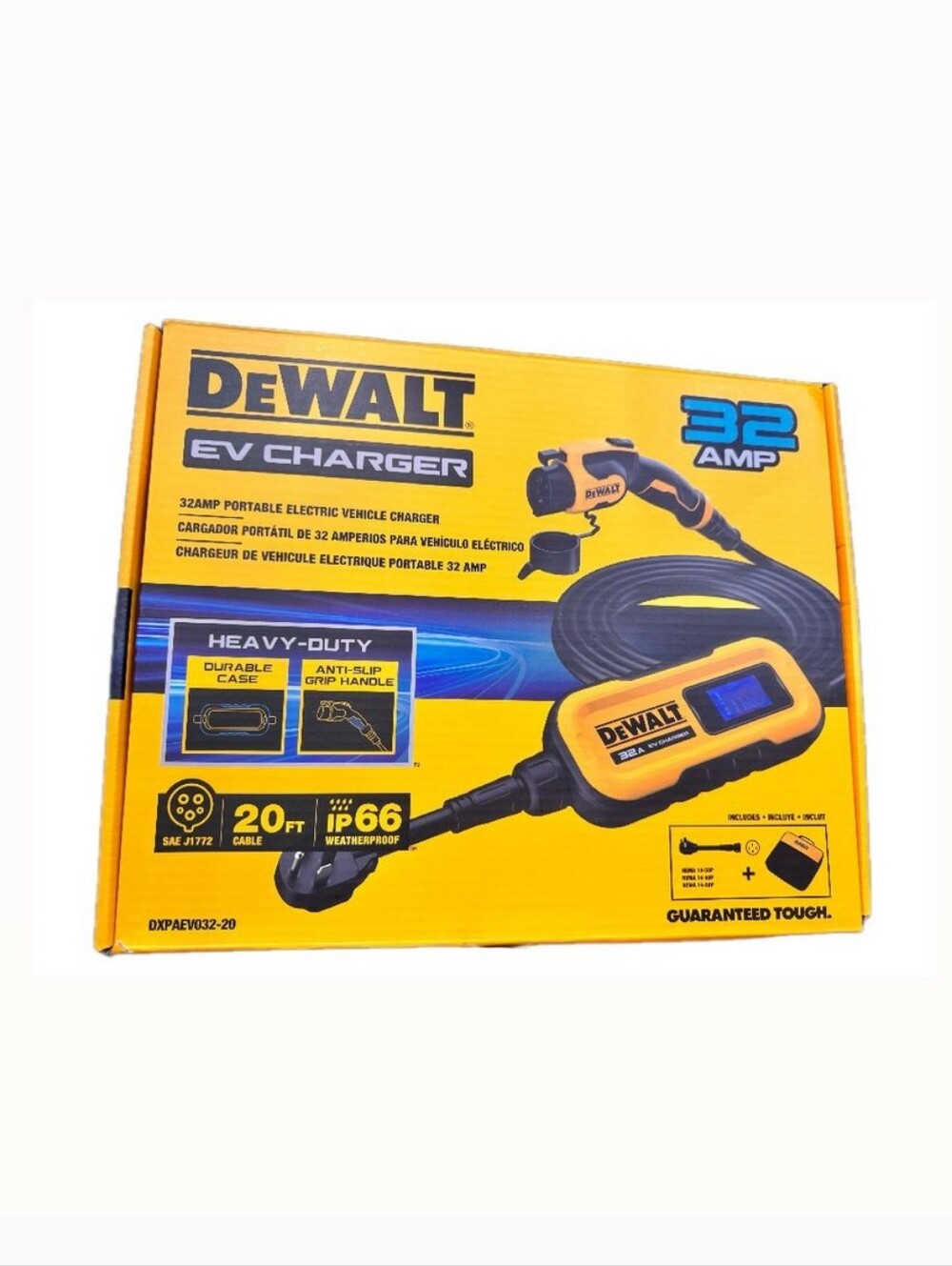 DEWALT 32 Amp Portable Level 2 EV Charger (20 Ft. Cable) | Model DXPAEV032-20